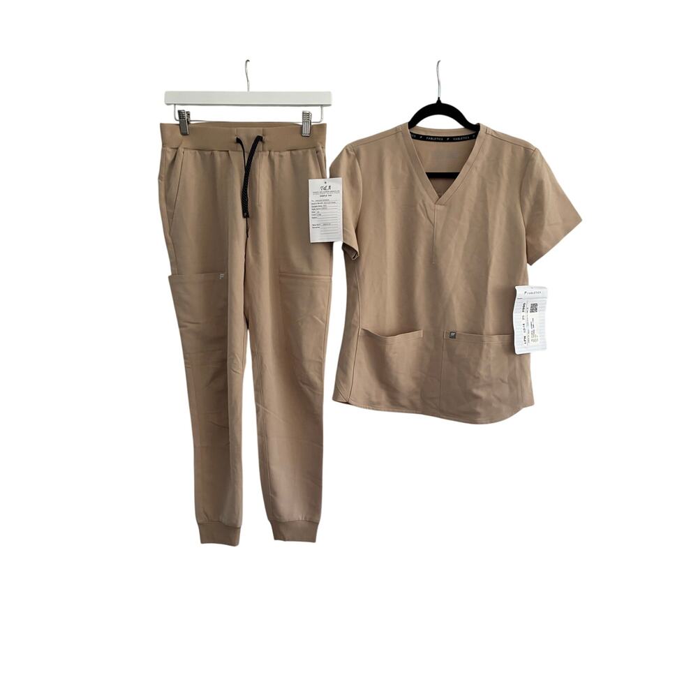 Fabletics NWOT XS Chai Joggers & XS Chai Method 2 Pocket Top READ